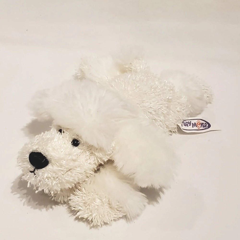 Mary Meyer 9" White Floppy Poodle Plush 2003 Shaggy Fur Preowned